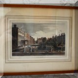 A14. Framed English street etchings. 